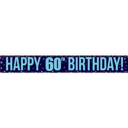 Happy 60th Birthday Paper Banners - 1m (3pk)