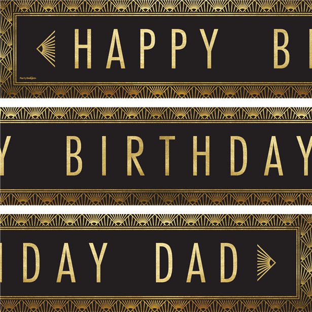 Happy Birthday Dad Paper Banners - 1m (3pk)