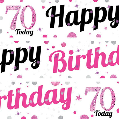 70th Birthday Pink Celebration Paper Banners -1m (3pk)