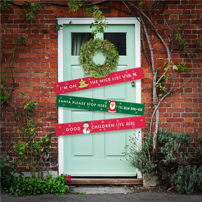 Santa Please Stop Here Paper Door Banners - 1m (3pk)