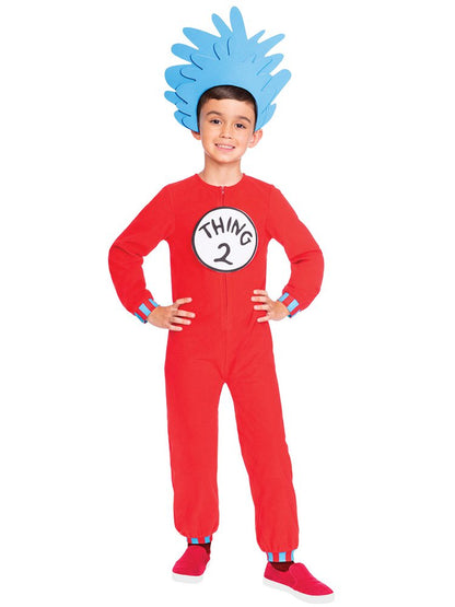 Dr Seuss Thing One Two Jumpsuit - Child Costume