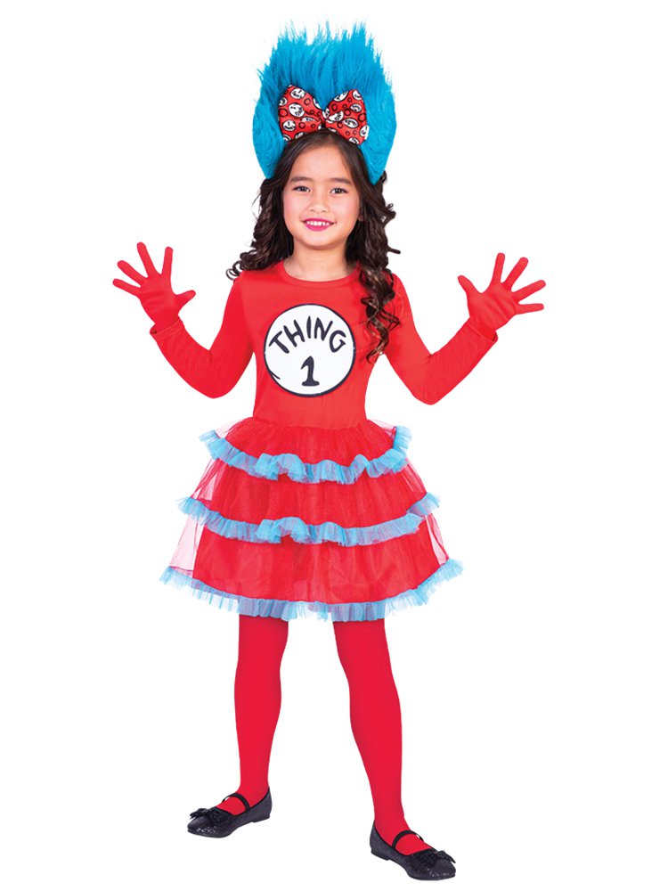 Dr Seuss Thing One Two Dress - Child Costume