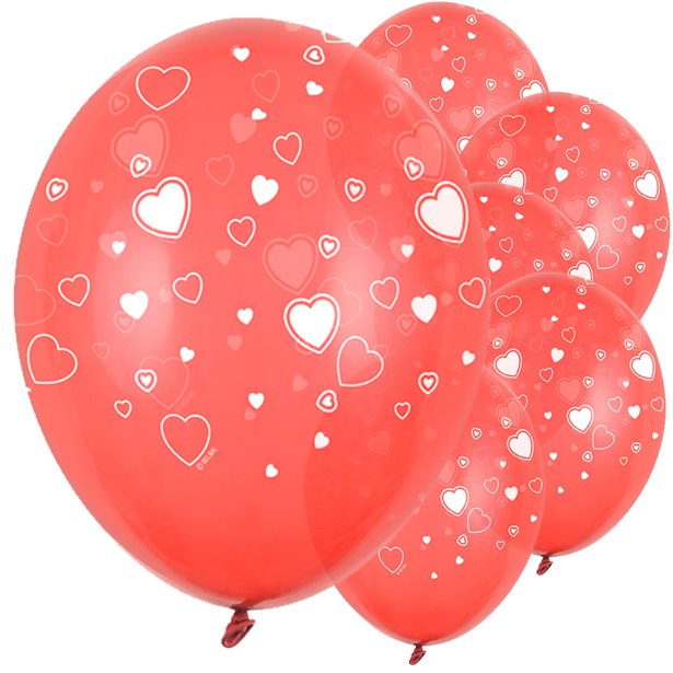 Red Hearts Latex Balloons - 11" (6pk) – product image 1