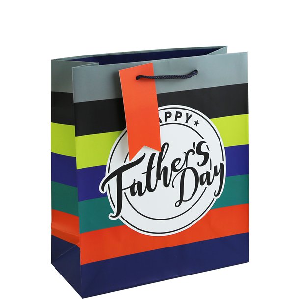 Father's Day Stripes Medium Gift Bag