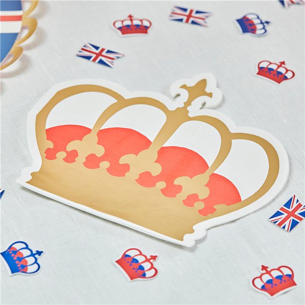 Royal Crown Shaped Paper Napkins - 33cm (16pk)