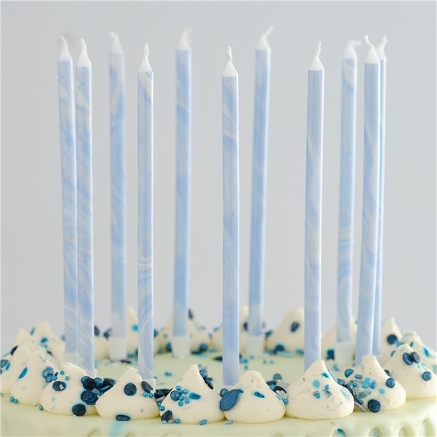 Mix It Up Blue Marble Tall Candles (12pk)