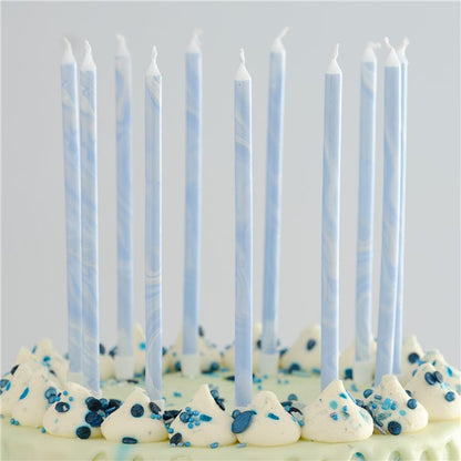 Mix It Up Blue Marble Tall Candles (12pk)