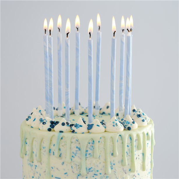 Mix It Up Blue Marble Tall Candles (12pk) – product image 2