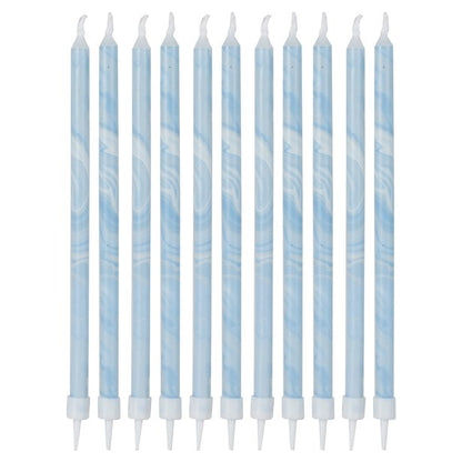 Mix It Up Blue Marble Tall Candles (12pk)