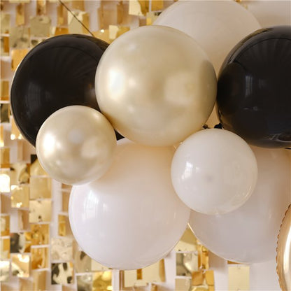 Champagne Noir 30th Balloon Bunting Kit