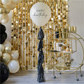 Nude and Black Happy Birthday Latex Balloon With Tail – product image 1