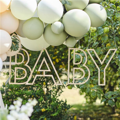 Botanical 'Baby' Wooden Hanging Decoration