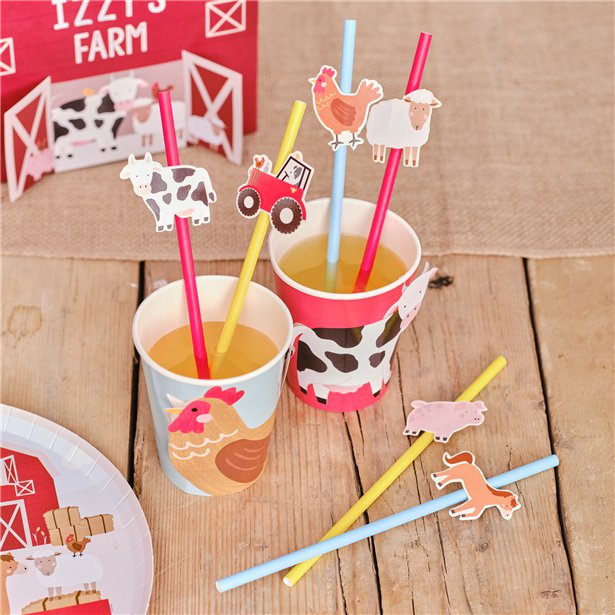 Farm Friends Paper Straws (16pk) – product image 2