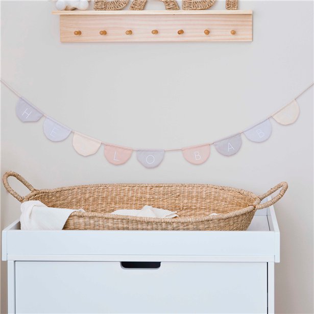 Hello Baby Fabric Bunting - 1.6m – product image 1