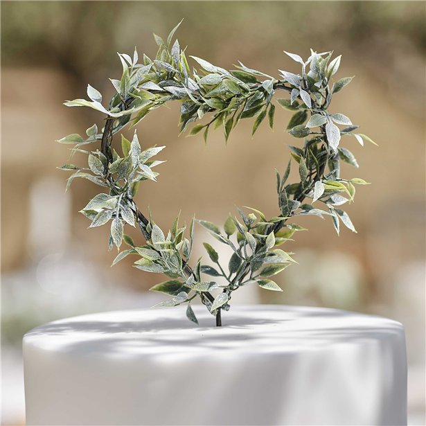 Secret Garden Artificial Rosemary Heart Cake Topper