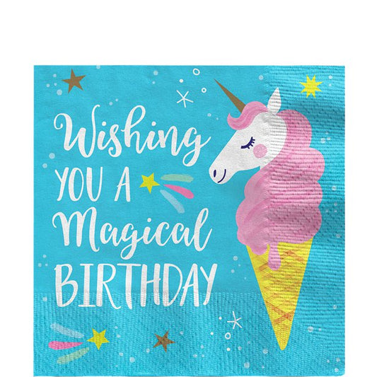 Unicorn Galaxy Paper Napkins - 33cm (16pk)