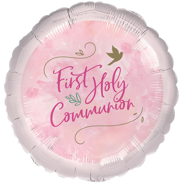 Pink 1st Communion Foil Balloon - 18"