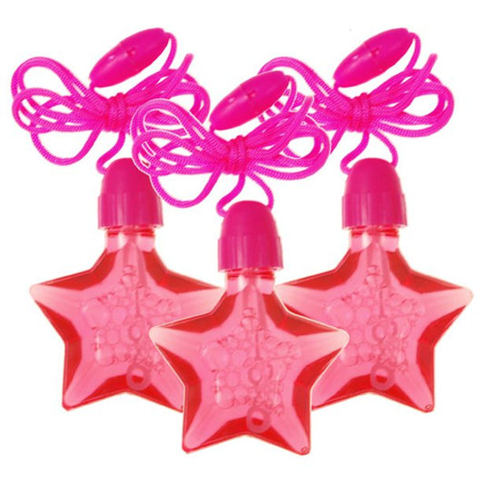 Pink Star Bubble Necklaces - 14.7ml (4pk)