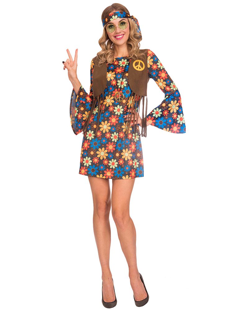 60s Groovy Hippy Woman - Adult Costume