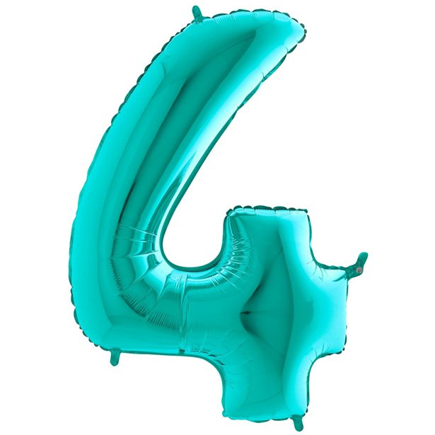 Tiffany Blue Foil Number Balloons - 40" – number 4 – product image 6