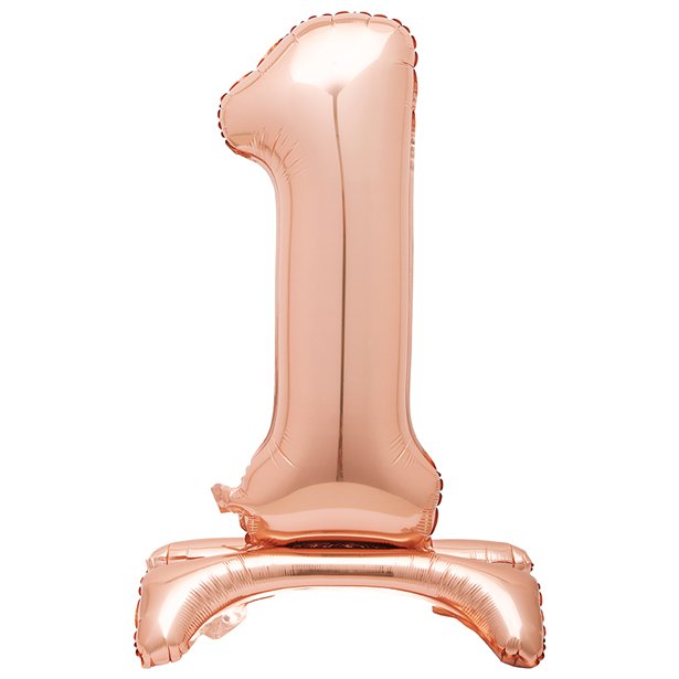 Rose Gold Standing Number Balloons - 30" Air Fill – number 1 – product image 3
