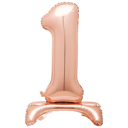 Rose Gold Standing Number Balloons - 30" Air Fill