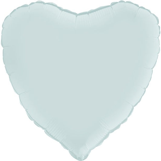 Satin Pastel Blue Heart Foil Balloon - 18"