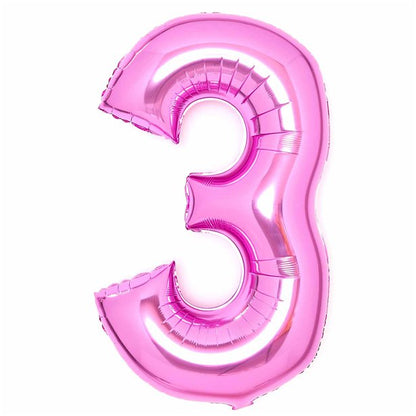 Pink Foil Number Balloons - 34"