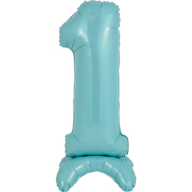 Pastel Blue Standing Number Balloons - 25" Air Fill – number 1 – product image 3