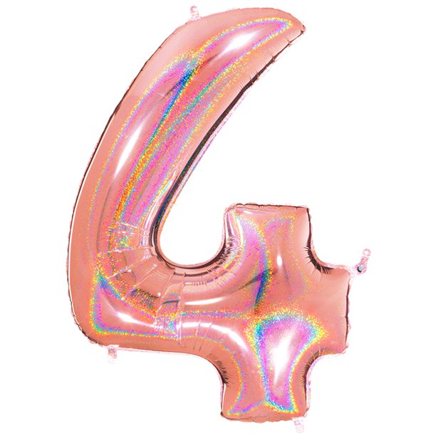 Glitter Rose Gold Foil Number Balloons - 40" – number 4 – product image 6