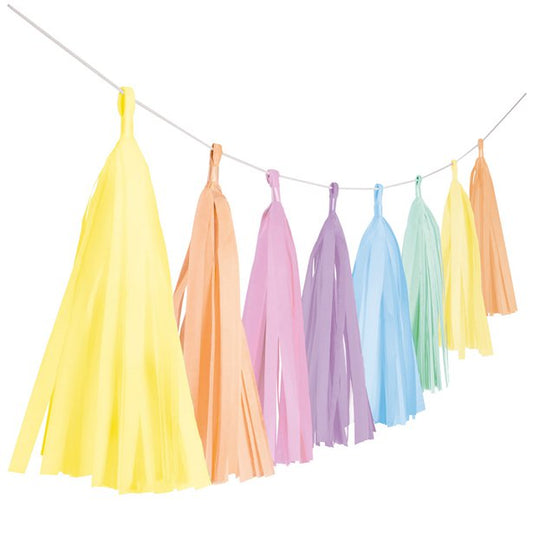Pastel Rainbow Tassel Garland - 3m