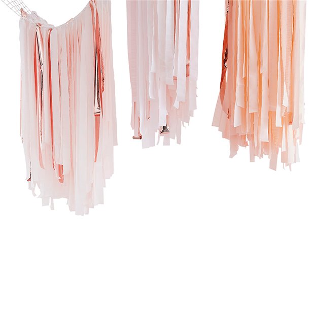 Blush & Rose Gold Streamer Ceiling Decoration – product image 1