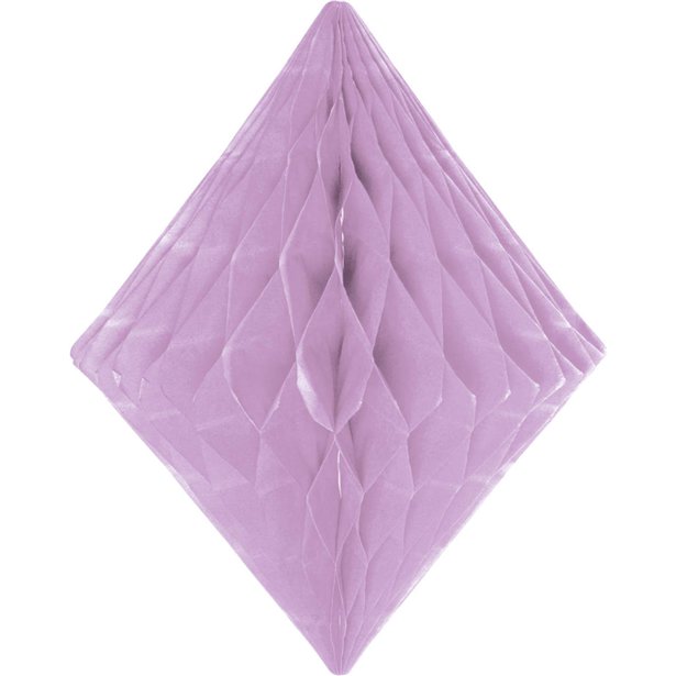 Lilac Honeycomb Diamond Decoration - 30cm