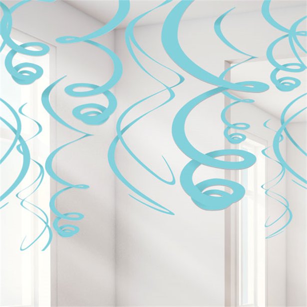 Turquoise Hanging Swirls Decoration - 55cm (12pk)