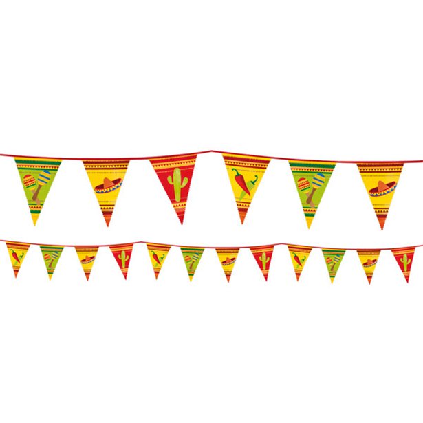 Mexican Fiesta Plastic Bunting - 6m