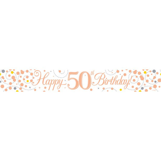Sparkling Fizz 'Happy 50th Birthday' Banner - 2.7m
