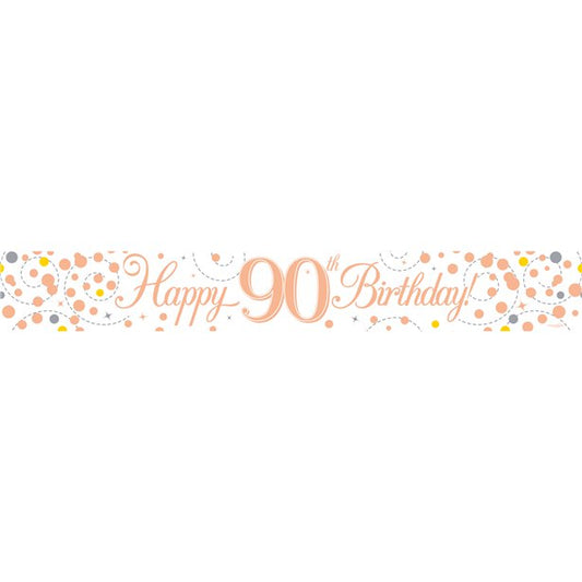 Sparkling Fizz 'Happy 90th Birthday' Banner - 2.7m