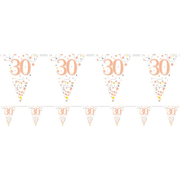 Sparkling Fizz 30th Foil Bunting - 3.9m
