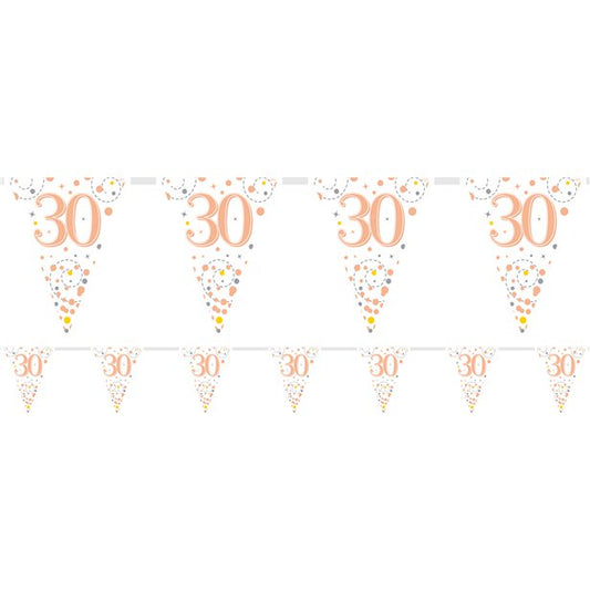 Sparkling Fizz 30th Foil Bunting - 3.9m
