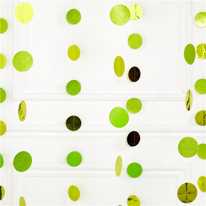 Lime Green Glitter Hanging String Decorations - 2.1m (6pk)