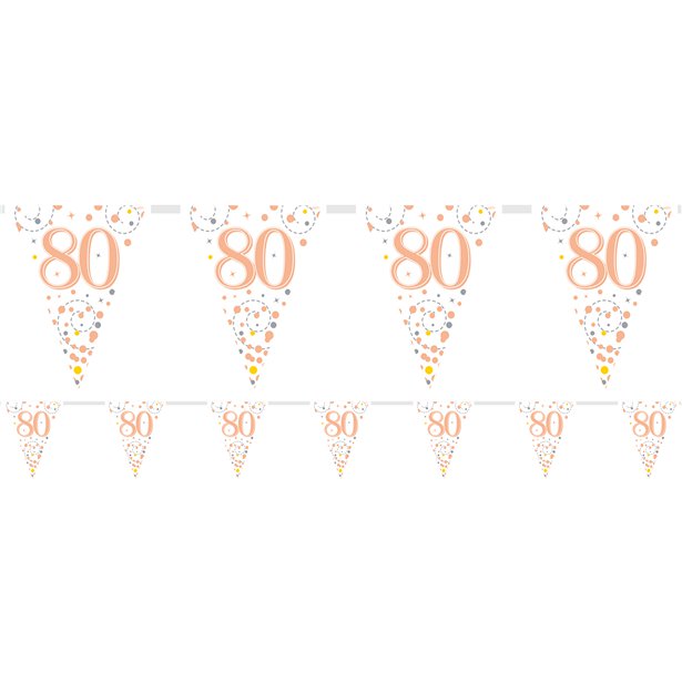 Sparkling Fizz 80th Foil Bunting - 3.9m