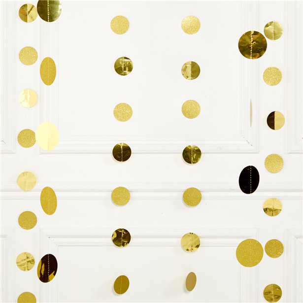 Gold Glitter Hanging String Decorations - 2.1m (6pk) – product image 1