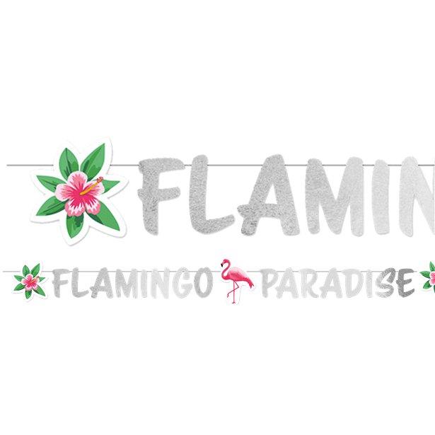 Flamingo Paradise Glitter Letter Banner - 1.35m – product image 1