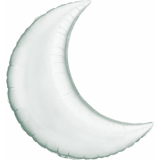 Silver Crescent Moon Shaped Balloon - 35" Foil - unpackaged