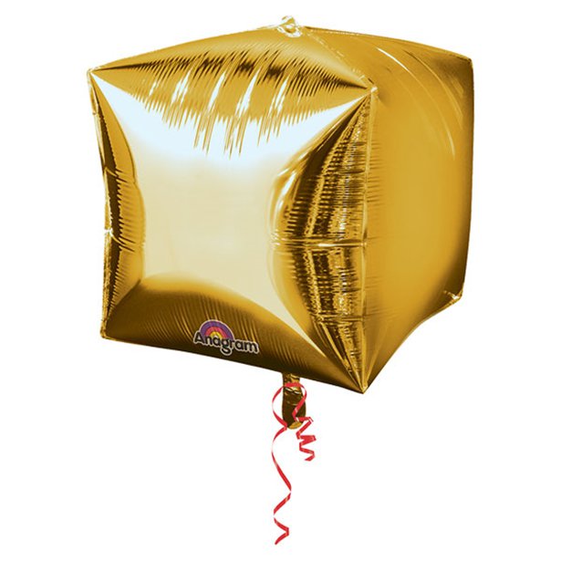 Cubez Gold Cube Shaped Balloon - 15" Foil - Unpackaged (3pk)