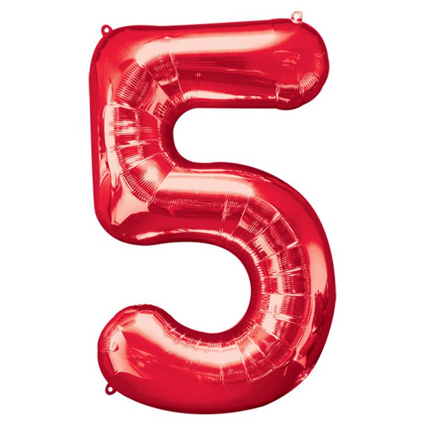 Red Foil Number Balloons - 34"