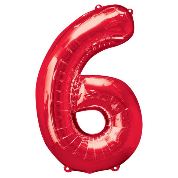 Red Foil Number Balloons - 34"