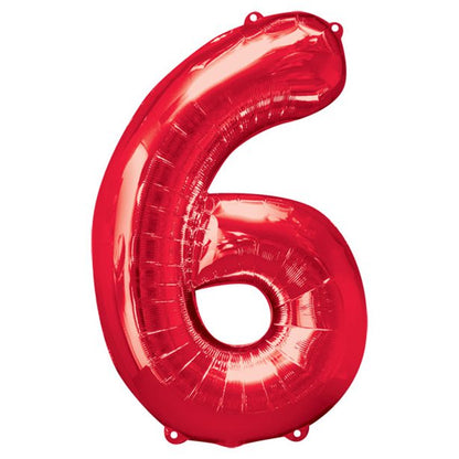 Red Foil Number Balloons - 34"