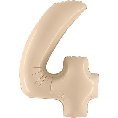 Satin Cream Foil Number Balloons - 40"