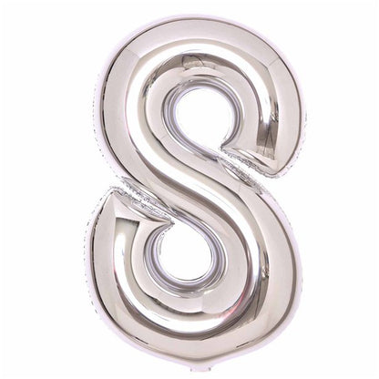 Silver Foil Number Balloons - 34"